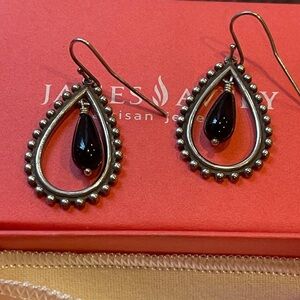 Vintage James Avery beaded teardrop marquise ear hooks